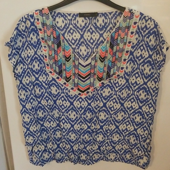 THML Embroidered cap sleeve blouse - Picture 3 of 3